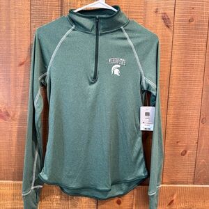 Colosseum Michigan State Sparty Green Quarter-Zip Women's Top